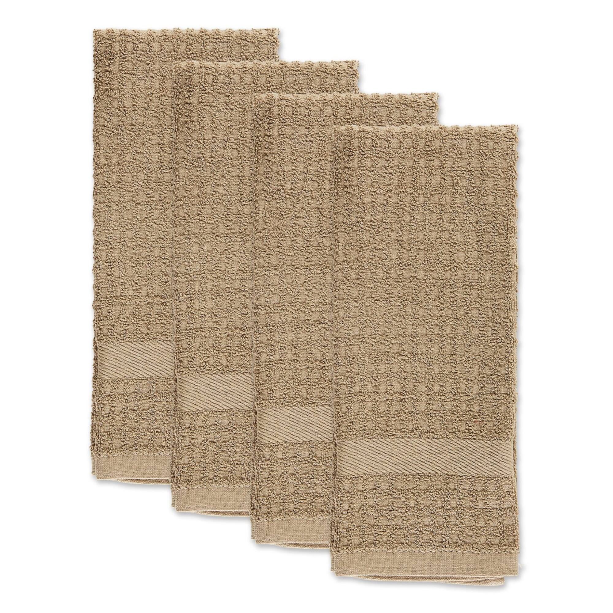 DII® Solid Stone Waffle Terry Dishtowels, 4ct.